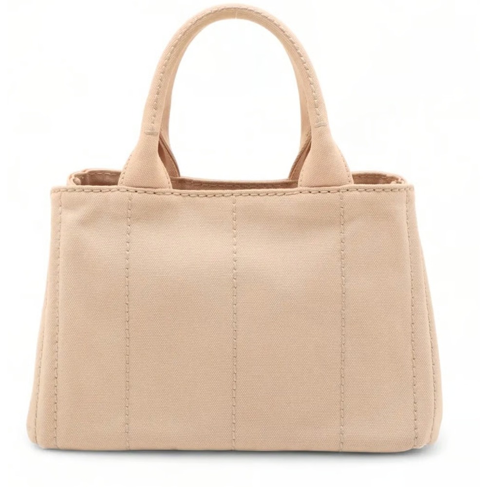 PRADA Canapa Canvas Convertible Tote Bag Beige with gold hardware Strap & COA - Picture 2 of 7